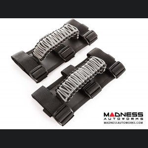 Jeep Gladiator Para cord Grab Handles - Grey on Black - Pair